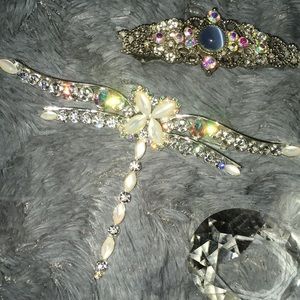 Dragonfly sparkle Brooch & fun sparkle hair clip
